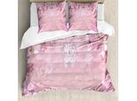 Abakuhaus Copripiumino Fantasia, Castello Medievale Surreale, Antiacaro, Adatto A Chi Soffre Di Allergie, Con Federe, 200 Cm X 200 Cm - 80 X 80 Cm, Rosa Baby