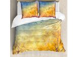 Abakuhaus Copripiumino Naturale, Alberi In Autunno Gabbiani Cielo, Antiacaro Adatto A Chi Soffre Di Allergie Con Federe, 155 Cm X 220 Cm - 80 X 80 Cm, Blu Marigold Giallo