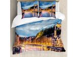 Abakuhaus Copripiumino Europeo, SaôNe Lyon City, Antiacaro, Adatto A Chi Soffre Di Allergie, Con Federe, 155 Cm X 220 Cm - 80 X 80 Cm, Multicolore