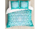 Abakuhaus Copripiumino Blu, Fiocco Di Neve Invernale, Antiacaro, Adatto A Chi Soffre Di Allergie, Con Federe, 200 Cm X 200 Cm - 80 X 80 Cm, Azzurro E Bianco