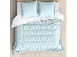 Abakuhaus Copripiumino Azzurro, Pennellate, Antiacaro, Adatto A Chi Soffre Di Allergie, Con Federe, 155 Cm X 220 Cm - 80 X 80 Cm, Azzurro E Bianco