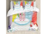 Abakuhaus 50° Compleanno Copripiumino, Festa Per I 50 Anni, Antiacaro, Adatto A Chi Soffre Di Allergie, Con Federe, 155 Cm X 220 Cm - 80 X 80 Cm, Multicolore