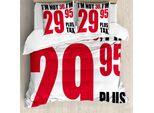 Abakuhaus 30° Compleanno Copripiumino, Slogan Forever Young, Antiacaro, Adatto A Chi Soffre Di Allergie, Con Federe, 155 Cm X 220 Cm - 80 X 80 Cm, Rosso, Nero E Bianco