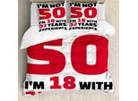 Abakuhaus 50° Compleanno Copripiumino, Feltro 18, Antiacaro, Adatto A Chi Soffre Di Allergie, Con Federe, 155 Cm X 220 Cm - 80 X 80 Cm, Rosso, Nero, Bianco