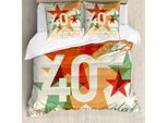Abakuhaus 40° Compleanno Copripiumino, Celebration Worldwide, Antiacaro, Adatto A Chi Soffre Di Allergie, Con Federe, 155 Cm X 220 Cm - 80 X 80 Cm, Multicolore
