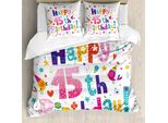 Abakuhaus Set Copripiumino Colorato Per Letti Matrimoniali, Compleanno Ragazze Adolescenti, Antiacaro, Adatto A Chi Soffre Di Allergie, Con Federe, Multicolore