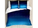 Copripiumino Abakuhaus Marine, Blu Sfumato Ispirato All'oceano, Antiacaro, Adatto A Chi Soffre Di Allergie, Con Federe, 155 Cm X 220 Cm - 80 X 80 Cm, Blu Scuro
