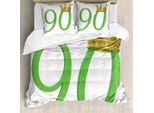 Abakuhaus Set Copripiumino Per Letti Matrimoniali, Queen Crown Ninety, Antiacaro, Adatto A Chi Soffre Di Allergie, Con Federe, Giallo Verde