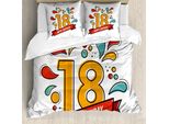 Abakuhaus 18° Compleanno Copripiumino, Diciottesimo Compleanno, Antiacaro, Adatto A Chi Soffre Di Allergie, Con Federe, 200 Cm X 200 Cm - 80 X 80 Cm, Multicolore