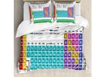 Abakuhaus Copripiumino Periodensystem, Moderno Vibrant, Antiacaro Adatto A Chi Soffre Di Allergie Con Federe, 155 Cm X 220 Cm - 80 X 80 Cm, Multicolore