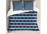 Abakuhaus Copripiumino Marine, Boho Forma Geometrica, Antiacaro Adatto A Chi Soffre Di Allergie Con Federe, 200 Cm X 200 Cm - 80 X 80 Cm, Melanzana Turchese