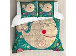 Abakuhaus Copripiumino Wal, Happy Sea Giant Blooms, Antiacaro, Adatto A Chi Soffre Di Allergie, Con Federe, 200 Cm X 200 Cm - 80 X 80 Cm, Multicolore