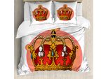 Abakuhaus Copripiumino Queen, Baroque Crown Coronet, Antiacaro, Adatto A Chi Soffre Di Allergie, Con Federe, 200 Cm X 200 Cm - 80 X 80 Cm, Multicolore