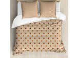 Abakuhaus Copripiumino Marrone, Pois Classico Retrò, Antiacaro, Adatto A Chi Soffre Di Allergie, Con Federe, 155 Cm X 220 Cm - 80 X 80 Cm, Marrone Chiaro Caffè Tostato