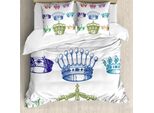 Abakuhaus Copripiumino Queen, Set Crown Antico, Antiacaro E Anallergico Con Federe, 200 Cm X 200 Cm - 80 X 80 Cm, Multicolore