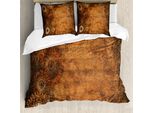 Abakuhaus Copripiumino Marrone, Texture Vintage Floreale, Antiacaro, Adatto A Chi Soffre Di Allergie, Con Federe, 200 Cm X 200 Cm - 80 X 80 Cm, Marrone Chiaro, Marrone Chiaro, Marrone Chiaro
