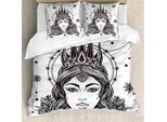 Abakuhaus Copripiumino Queen, Fantasia Snow Queen, Antiacaro E Anallergico, Con Federe, 155 Cm X 220 Cm - 80 X 80 Cm, Bianco E Nero