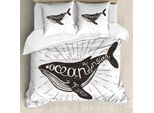 Abakuhaus Set Copripiumino Ispiratore Per Letti Matrimoniali, Oceano Dentro Di Te, Antiacaro Adatto A Chi Soffre Di Allergie Con Federe, Grigio Antracite