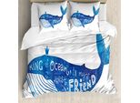 Abakuhaus Copripiumino Wal, Wal-KöNig Freund, Antiacaro, Adatto A Chi Soffre Di Allergie, Con Federe, 155 Cm X 220 Cm - 80 X 80 Cm, Viola Blu Bianco