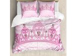 Abakuhaus Set Copripiumino Per Letto Matrimoniale, Rosa Principessa, Antiacaro, Adatto A Chi Soffre Di Allergie, Con Federe, Colorato
