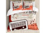 Abakuhaus Copripiumino 70S-Party, 70S-Party, Antiacaro, Adatto A Chi Soffre Di Allergie, Con Federe, 155 Cm X 220 Cm - 80 X 80 Cm, Multicolore