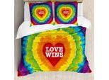 Abakuhaus Stolz Copripiumino, Liebe Gewinnt Effetto Tie Dye, Antiacaro Adatto A Chi Soffre Di Allergie Con Federe, 155 Cm X 220 Cm - 80 X 80 Cm, Multicolore
