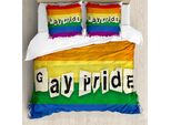 Abakuhaus Stolz Copripiumino, Lgbt Parade Retro Style, Antiacaro, Adatto A Chi Soffre Di Allergie, Con Federe, 155 Cm X 220 Cm - 80 X 80 Cm, Multicolore