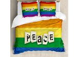Abakuhaus Stolz Copripiumino, Bandiera Sporca Parola Di Pace, Antiacaro Adatto A Chi Soffre Di Allergie Con Federe, 155 Cm X 220 Cm - 80 X 80 Cm, Multicolore