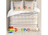 Abakuhaus Stolz Copripiumino, Cuore - Amore Colorato, Antiacaro, Adatto A Chi Soffre Di Allergie, Con Federe, 200 Cm X 200 Cm - 80 X 80 Cm, Multicolore