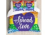 Abakuhaus Stolz Copripiumino, Spread Love Heart, Antiacaro, Adatto A Chi Soffre Di Allergie, Con Federe, 200 Cm X 200 Cm - 80 X 80 Cm, Multicolore