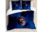 Abakuhaus Stolz Copripiumino, Colori Lgbt Terra, Antiacaro, Adatto A Chi Soffre Di Allergie, Con Federe, 155 Cm X 220 Cm - 80 X 80 Cm, Blu Scuro