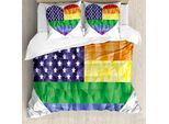 Abakuhaus Stolz Copripiumino, Bandiera Arcobaleno Gay, Resistente Agli Acari, Adatto A Chi Soffre Di Allergie, Con Federe, 155 Cm X 220 Cm - 80 X 80 Cm, Multicolore