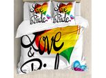 Abakuhaus Stolz Copripiumino, Big Little Herz-Liebe, Antiacaro, Adatto A Chi Soffre Di Allergie, Con Federe, 200 Cm X 200 Cm - 80 X 80 Cm, Multicolore