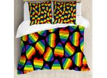 Abakuhaus Copripiumino Pride, Bandiera Arcobaleno Gay, Antiacaro, Adatto A Chi Soffre Di Allergie, Con Federe, 155 Cm X 220 Cm - 80 X 80 Cm, Multicolore