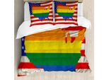 Abakuhaus Stolz Copripiumino, Bandiera Degli Stati Uniti Diritti Dei Gay, Antiacaro Adatto A Chi Soffre Di Allergie Con Federe, 200 Cm X 200 Cm - 80 X 80 Cm, Multicolore