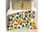Abakuhaus Stolz Copripiumino, Cuore Colorato, Antiacaro Adatto A Chi Soffre Di Allergie Con Federe, 155 Cm X 220 Cm - 80 X 80 Cm, Multicolore