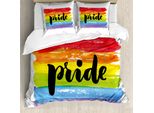Abakuhaus Stolz Copripiumino, Grafica Acquerello Lgbt, Antiacaro, Adatto A Chi Soffre Di Allergie, Con Federe, 155 Cm X 220 Cm - 80 X 80 Cm, Multicolore