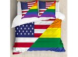 Abakuhaus Stolz Copripiumino, Bandiera Usa Colori Arcobaleno, Antiacaro, Adatto A Chi Soffre Di Allergie, Con Federe, 155 Cm X 220 Cm - 80 X 80 Cm, Multicolore
