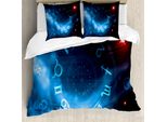 Abakuhaus Copripiumino Astrologia, Segni Vergine Scorpione, Antiacaro Adatto A Chi Soffre Di Allergie Con Federe, 200 Cm X 200 Cm - 80 X 80 Cm, Blu Bianco E Rosso