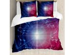 Abakuhaus Copripiumino Astrologia, Segni Collegati, Antiacaro, Adatto A Chi Soffre Di Allergie, Con Federe, 200 Cm X 200 Cm - 80 X 80 Cm, Blu, Bianco E Rosso