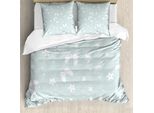 Abakuhaus Copripiumino, Tema Spiaggia Sea Star, Antiacaro, Adatto A Chi Soffre Di Allergie, Con Federe, 155 Cm X 220 Cm - 80 X 80 Cm, Seafoam E Bianco