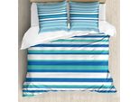 Abakuhaus Copripiumino, Mosaico Astratto Rotondo, Antiacaro, Adatto A Chi Soffre Di Allergie, Con Federe, 155 Cm X 220 Cm - 80 X 80 Cm, Azzurro Pallido Seafoam