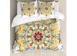 Abakuhaus Copripiumino Mandala, Lively Colorato, Antiacaro Adatto A Chi Soffre Di Allergie Con Federe, 200 Cm X 200 Cm - 80 X 80 Cm, Multicolore