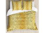 Abakuhaus Copripiumino Mandala, Paisley Fiorito, Antiacaro, Adatto A Chi Soffre Di Allergie, Con Federe, 155 Cm X 220 Cm - 80 X 80 Cm, Giallo E Giallo Chiaro