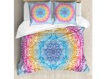 Abakuhaus Copripiumino Etnico, Fantasia Rotonda, Antiacaro, Adatto A Chi Soffre Di Allergie, Con Federe, 155 Cm X 220 Cm - 80 X 80 Cm, Multicolore