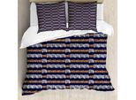 Abakuhaus Copripiumino Etnico, Motivo Astratto, Antiacaro, Adatto A Chi Soffre Di Allergie, Con Federe, 200 Cm X 200 Cm - 80 X 80 Cm, Indigo Ginger Bianco