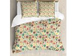 Abakuhaus Copripiumino Con Motivi Floreali, Bouquet Di Fiori Botanici, Antiacaro, Adatto A Chi Soffre Di Allergie, Con Federe, 200 Cm X 200 Cm - 80 X 80 Cm, Multicolore
