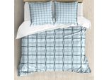 Abakuhaus Copripiumino Blu, Motivo A Linee Ondulate, Antiacaro, Adatto A Chi Soffre Di Allergie, Con Federe, 155 Cm X 220 Cm - 80 X 80 Cm, Verde Mandorla Blu Ardesia