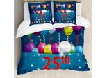 Abakuhaus Set Copripiumino Colorato Per Letti Matrimoniali, Palloncini A Sorpresa, Antiacaro, Adatto A Chi Soffre Di Allergie, Con Federe, Multicolore