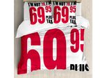 Abakuhaus 70° Compleanno Copripiumino, Slogan "Happy Party"", Antiacaro, Adatto A Chi Soffre Di Allergie, Con Federe, 200 Cm X 200 Cm - 80 X 80 Cm, Corallo Scuro Bianco"